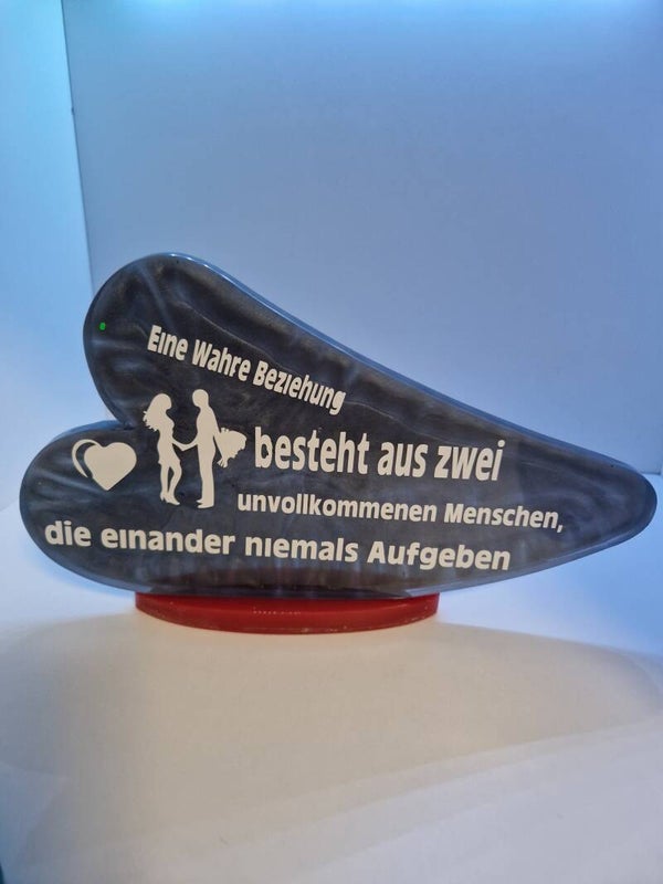 Liegendes Herz Aufsteller Variante 9 Metallic Farben