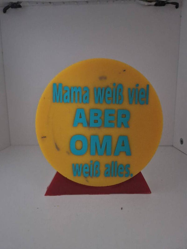 Rund Aufsteller Oma Variante 6 Metallic Farben