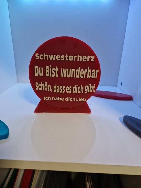 Rund Aufsteller Schwester Variante 1 Vollfarben