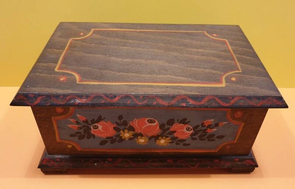 Holz Schatulle handbemalt Bauernmuster