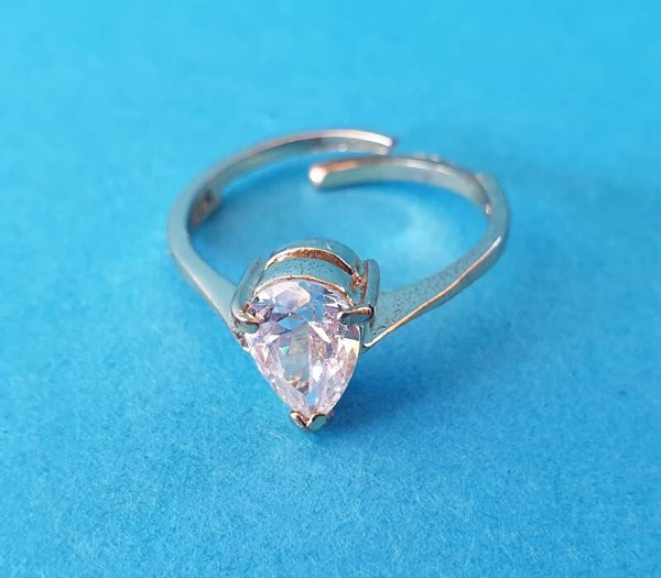 Antiker Ring BAS Silber vergoldet Zirkonia