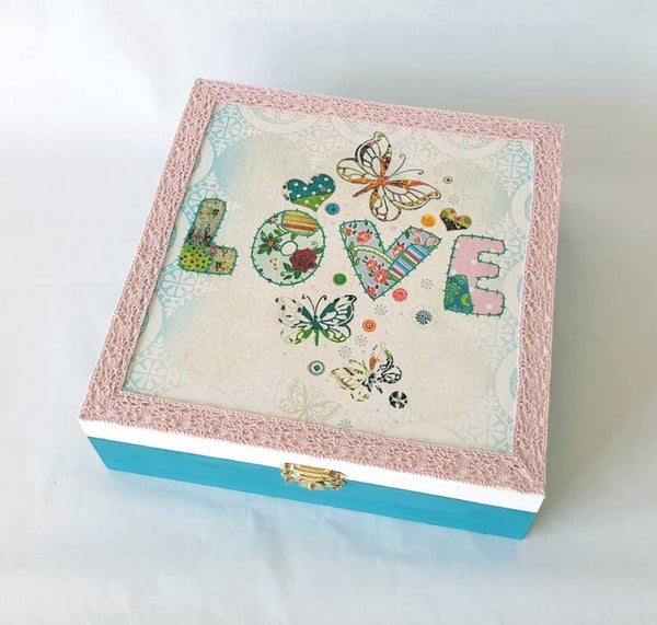 Holz Geschenkbox - Butterfly Love