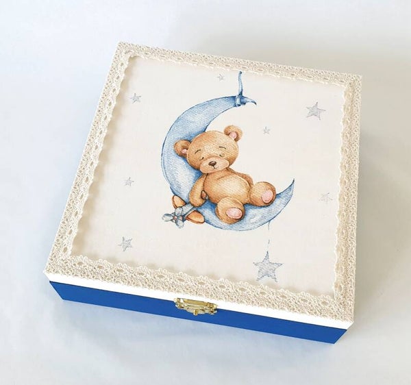 Holz Geschenkbox - Mondbär Junge