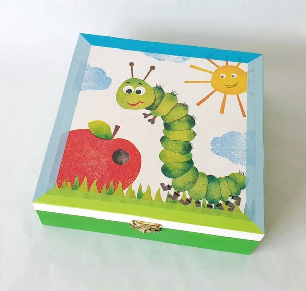Holz Geschenkbox - Raupe Oscar