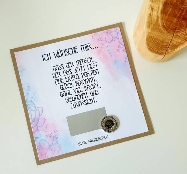 Botschafts Rubbelkarte Freundschaft ICH WÜNSCHE DIR