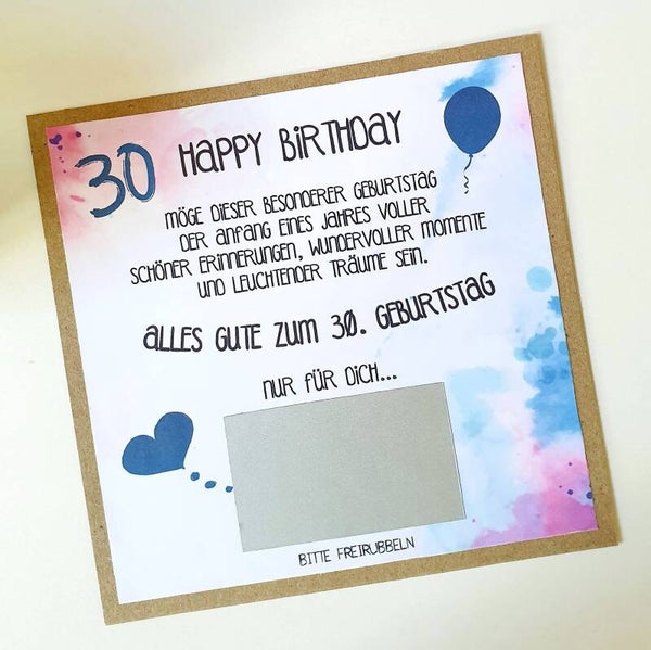 Gutschein Rubbelkarte Geburtstag NUR FÜR DICH