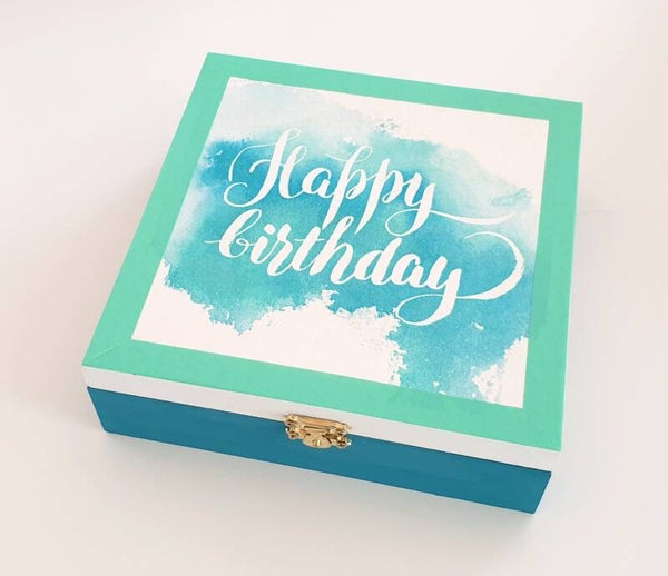 Holz Geschenkbox - Happy Birthday