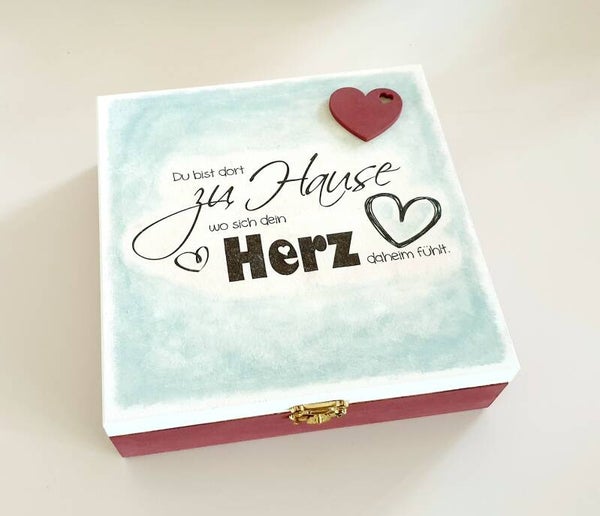Holz Geschenkbox - zu Hause1