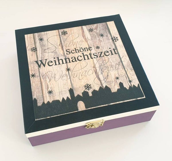 Holz Geschenkbox - schöne Weihnachtszeit