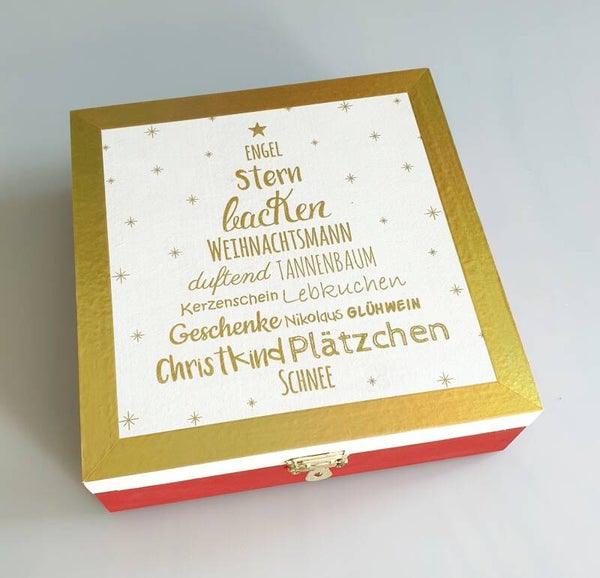 Holz Geschenkbox - Engel Stern backen