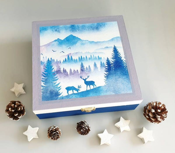 Holz Geschenkbox - Hirsche