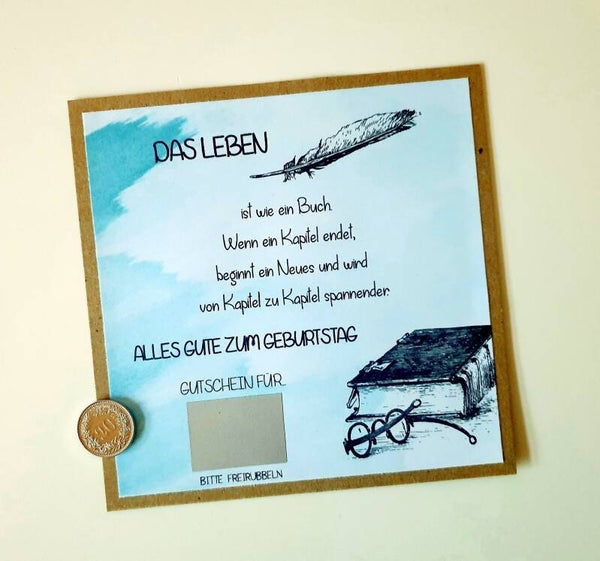 Gutschein Rubbelkarte Geburtstag DAS LEBEN