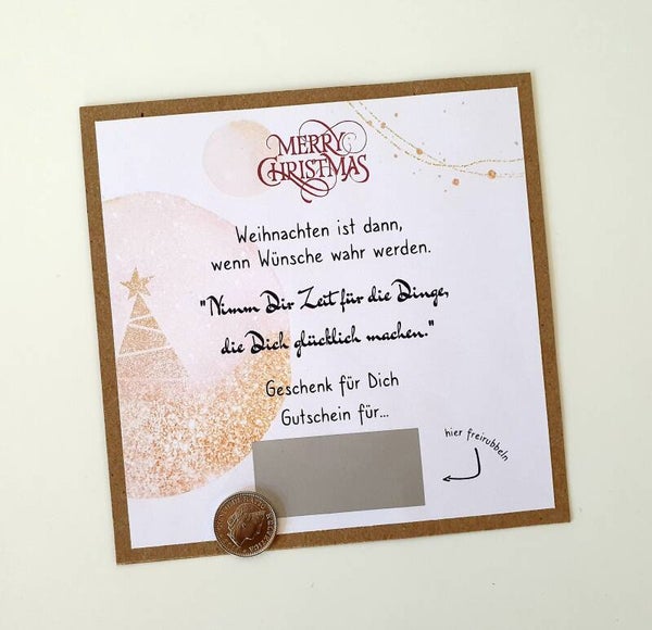 Gutschein Rubbelkarte Weihnachten WÜNSCHE