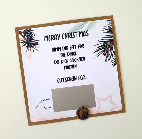 Gutschein Rubbelkarte Weihnachten NIMM DIR ZEIT