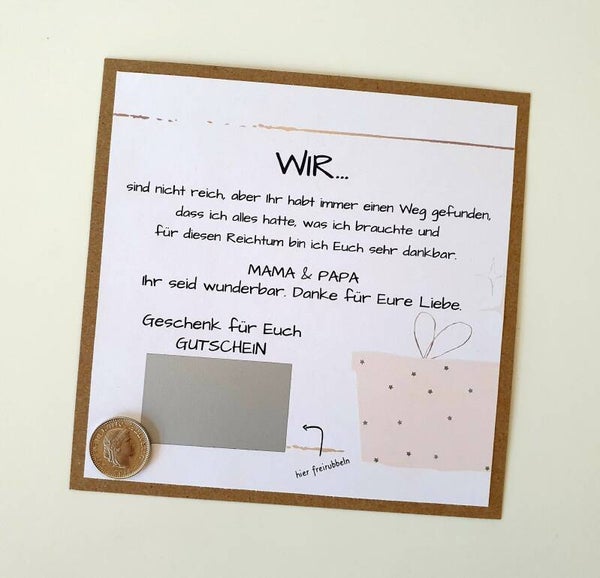 Gutschein Rubbelkarte Weihnachten WIR