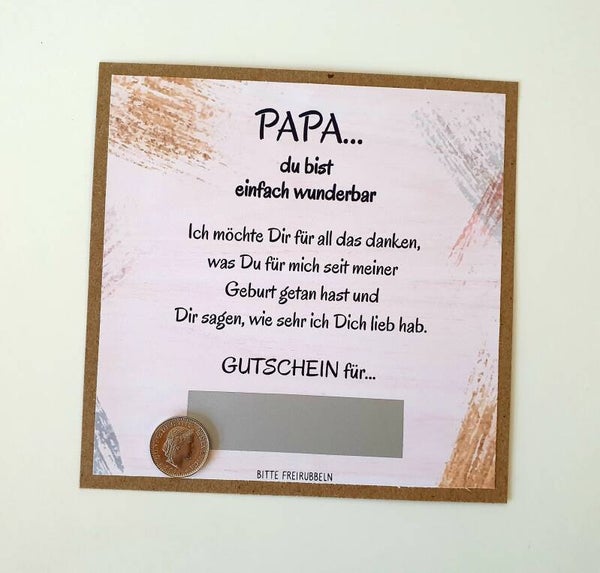 Gutschein Rubbelkarte Weihnachten PAPA