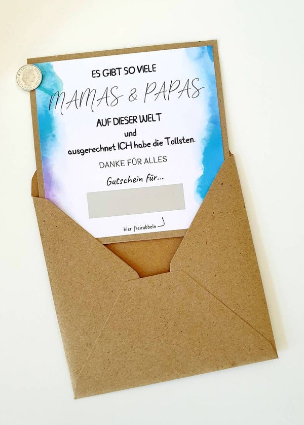 Gutschein Rubbelkarte Weihnachten MAMAS & PAPAS