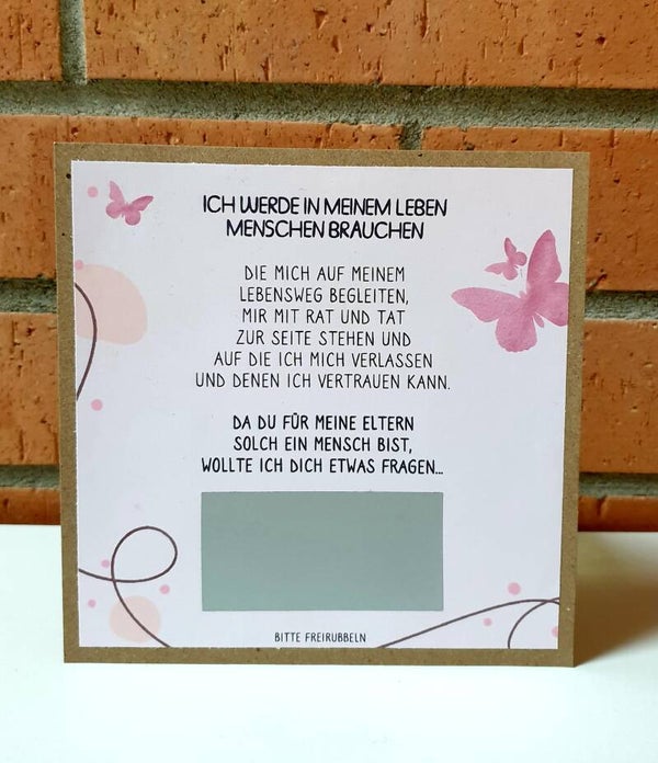 Botschafts Rubbelkarte GOTTI FRAGE Lebensweg3