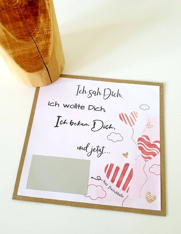 Botschafts Rubbelkarte Liebe LASS DICH NIE WIEDER LOS