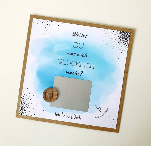 Botschafts Rubbelkarte Liebe DU