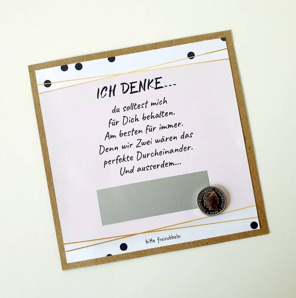 Botschafts Rubbelkarte Liebe UMTAUSCH AUSGESCHLOSSEN