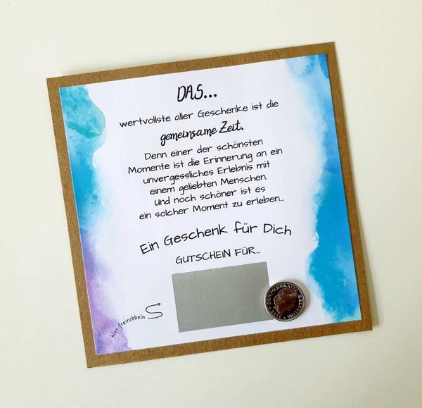 Gutschein Rubbelkarte Liebe GEMEINSAME ZEIT
