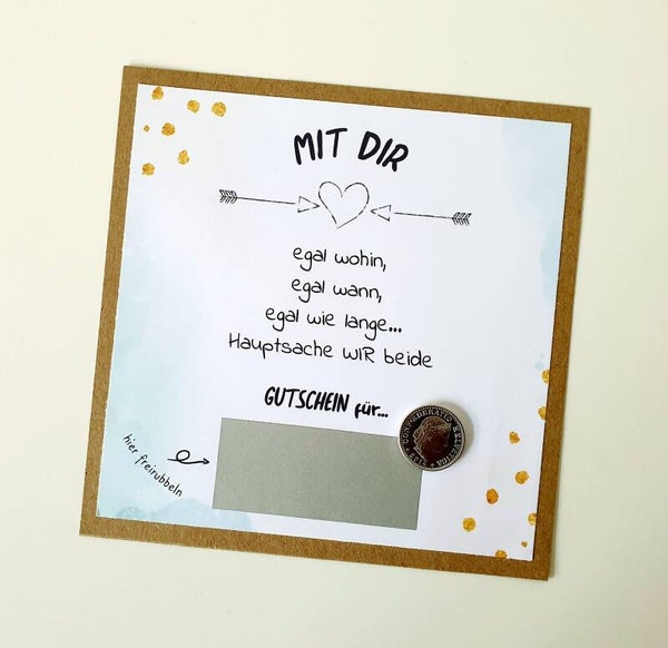 Gutschein Rubbelkarte Liebe WIR BEIDE