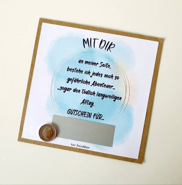 Gutschein Rubbelkarte Liebe MIT DIR