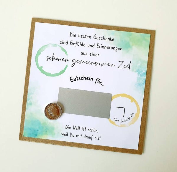 Gutschein Rubbelkarte Liebe GEFÜHLE UND ERINNERUNGEN