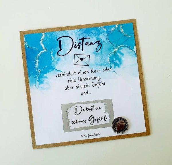 Botschafts Rubbelkarte Liebe DISTANZ