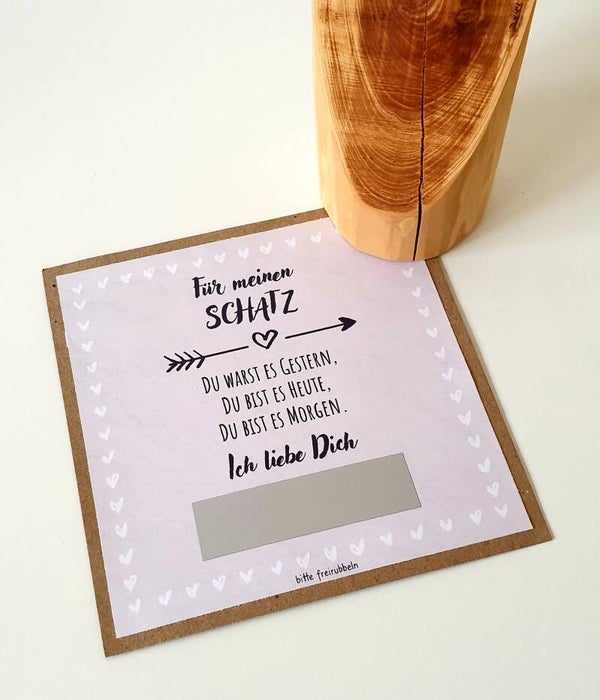 Botschafts Rubbelkarte Liebe FÜR MEINEN SCHATZ