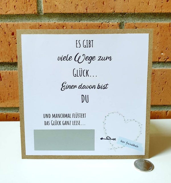 Botschafts Rubbelkarte Liebe GLÜCK