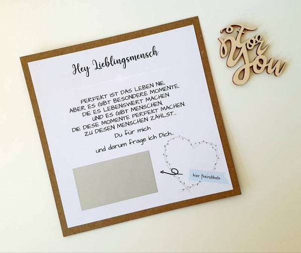 Botschafts Rubbelkarte GOTTI FRAGE Hey Lieblingsmensch