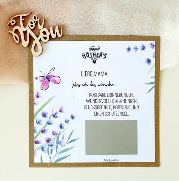 Botschafts Rubbelkarte Muttertag WAS ICH DIR WÜNSCHE