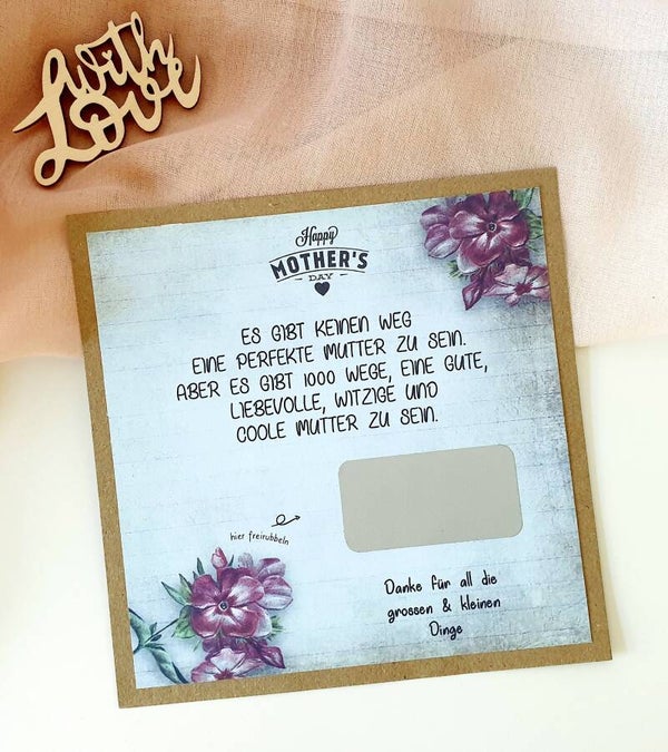 Botschafts Rubbelkarte Muttertag ICH LIEBE DICH