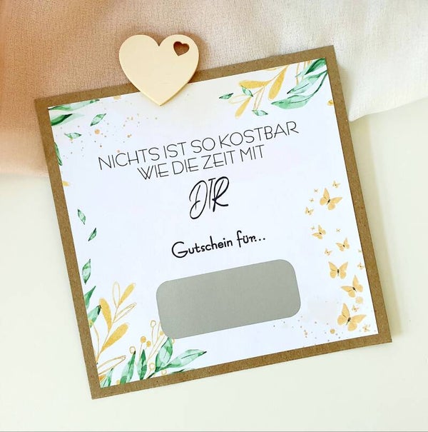 Gutschein Rubbelkarte Muttertag ZEIT MIT DIR