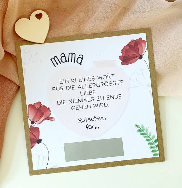 Gutschein Rubbelkarte Muttertag MAMA