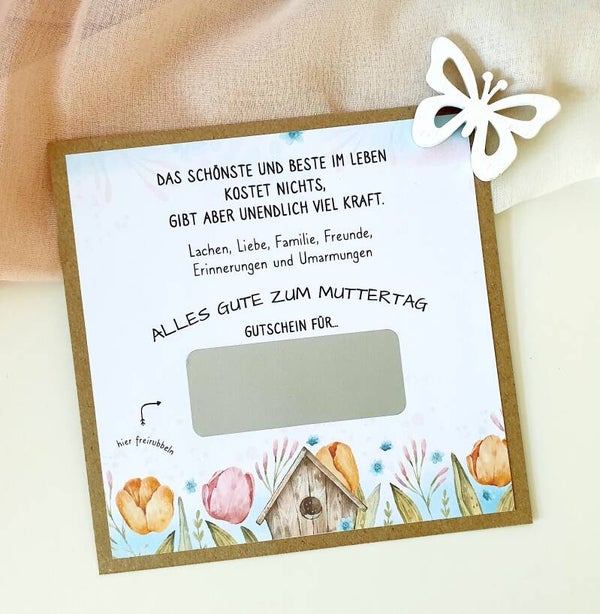 Gutschein Rubbelkarte Muttertag ALLES GUTE