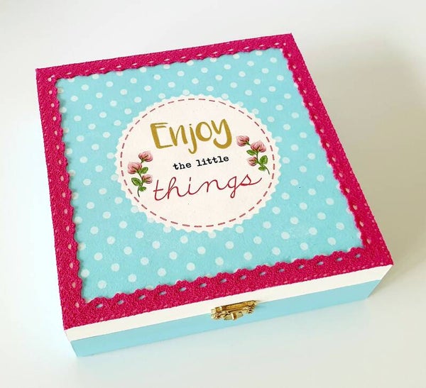Holz Geschenkbox - Enjoy the little things
