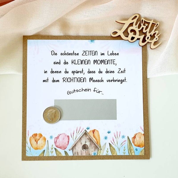 Gutschein Rubbelkarte Freundschaft DIE SCHÖNSTEN ZEITEN