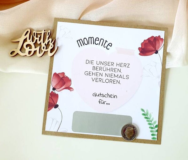 Gutschein Rubbelkarte Freundschaft MOMENTE