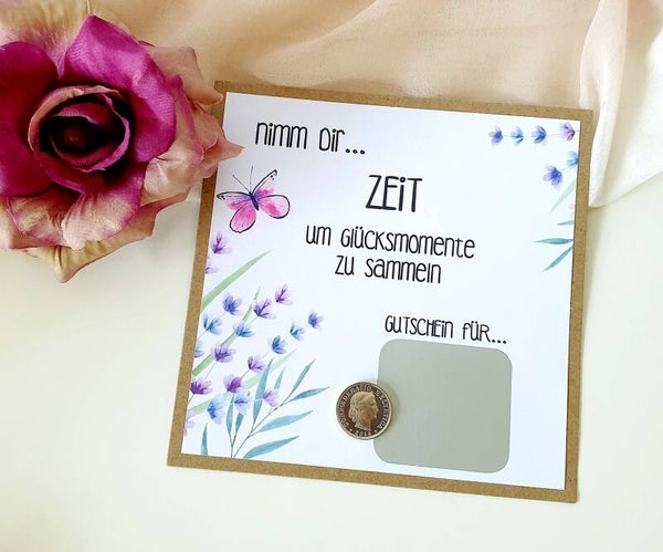 Gutschein Rubbelkarte Freundschaft NIMM DIR ZEIT