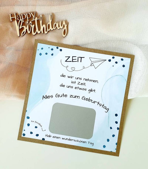 Botschafts Rubbelkarte Geburtstag ZEIT