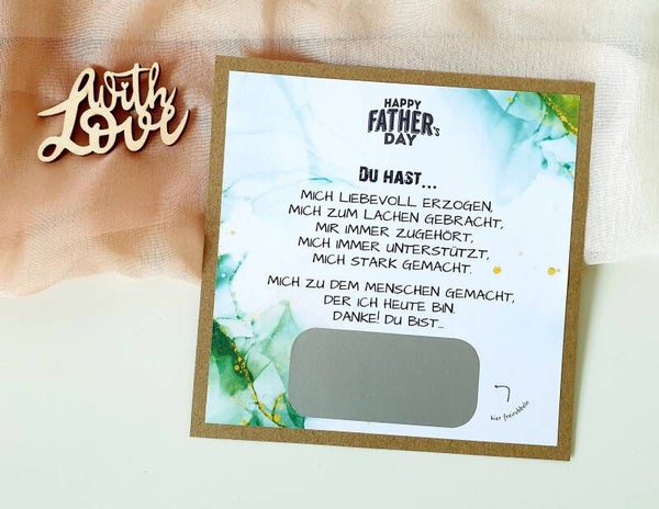Botschafts Rubbelkarte Vatertag BESTER PAPA DER WELT