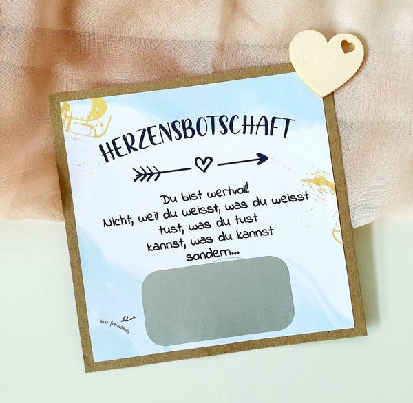 Botschafts Rubbelkarte Vatertag HERZENSBOTSCHAFT