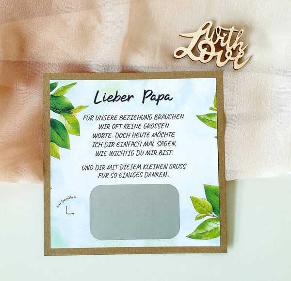 Botschafts Rubbelkarte Vatertag DANKE