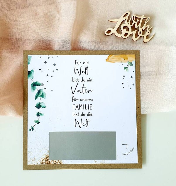 Botschafts Rubbelkarte Vatertag DANKE FÜR ALLES