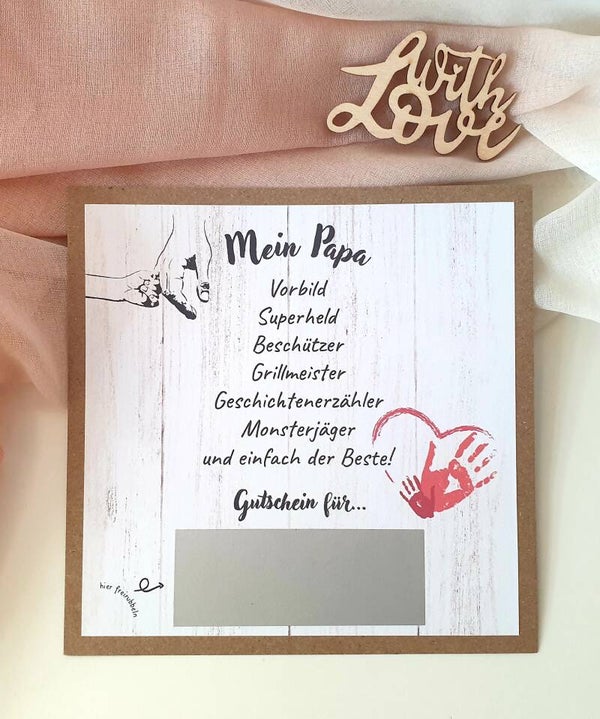 Gutschein Rubbelkarte Vatertag MEIN PAPA