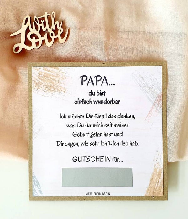 Gutschein Rubbelkarte Vatertag PAPA
