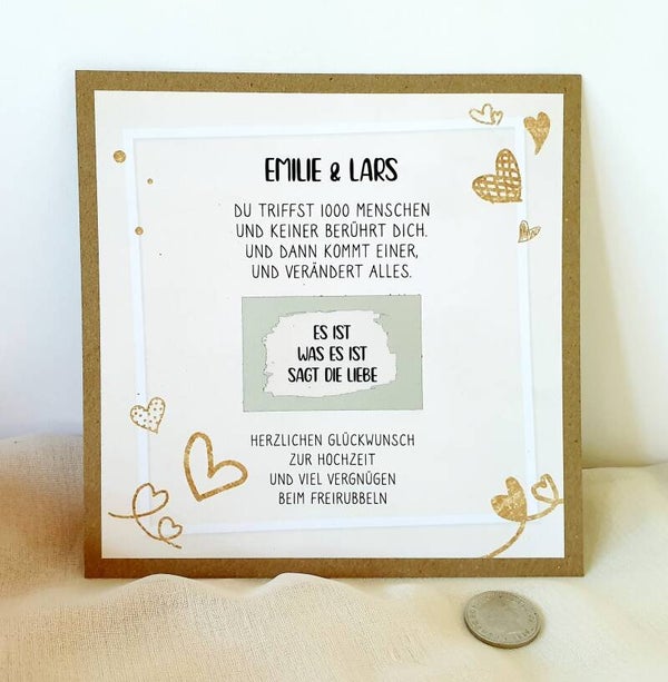 Botschafts Rubbelkarte Hochzeit ES IST WAS ES IST